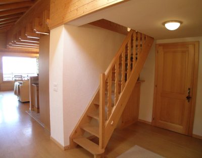 wooden staircase inside apartment