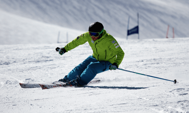 Professional skier skiing