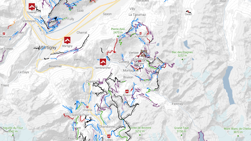 mountain bike trails map of Verbier